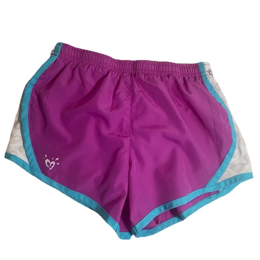 JUSTICE Girls Athletic Shorts Purple/Blue Hearts 10
